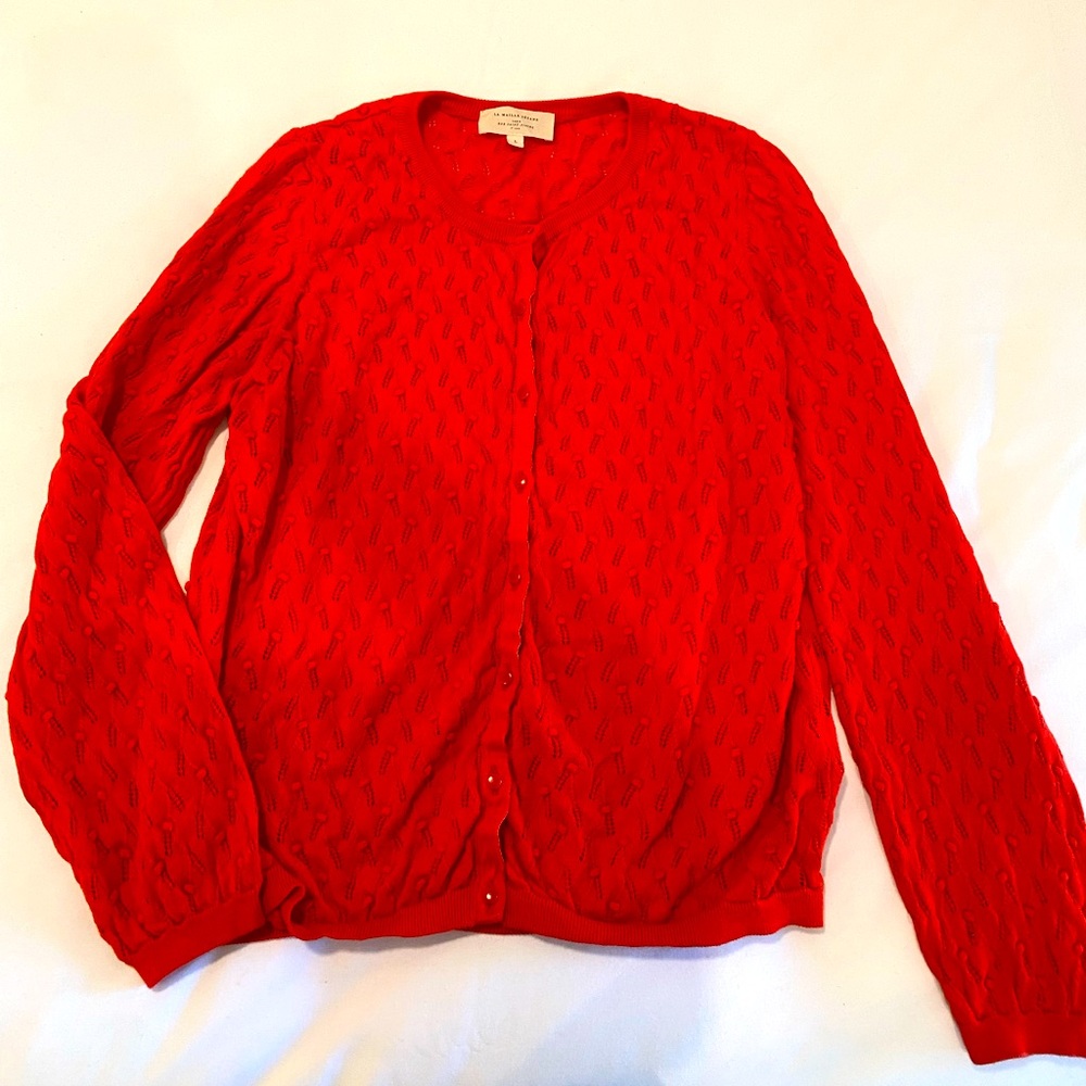 Sezane Philippe Jumper - Pointelle Knit Cardigan